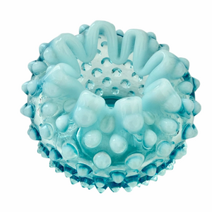 Fenton Vintage Hobnail Blue Opalescent 3” Rose Bowl Antique EUC